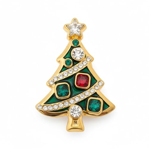 Christmas Xmas Rhinestone Brooch New Year Tree Star Snow Pin Badge Brooch Memorabilia Gift Decorations