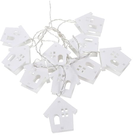 OSALADI Weihnachtsbaum Lichterkette Holzhaus LED Schneeflockenform Batteriebetrieben Portable Weihnachtsbeleuchtung für Innen Außen Verstellbar Längenverbindbar Festliche Deko für Party