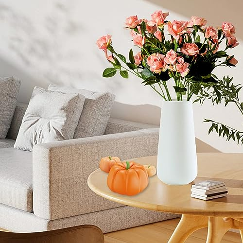 Umllpet Weiß Matt Vase 20cm Hoch, Blumenvasen Keramik Vasen für Moderne Home Decor, Dekoration für Innenbereich Wohnzimmer Tisch Zuhause Büro, Trockenblumen, Pampasgras Deko Vasen, Ohne Blumen