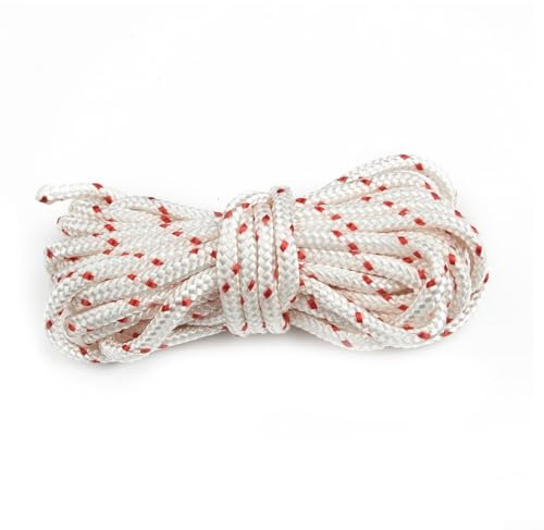 Honseadek Corde de démarrage pour tondeuse à gazon - 4 mm x 10 m - Corde en nylon durable pour débroussailleuse tressée avec revêtement de protection scellé, compatible avec débroussailleuse Sabo/Wolf