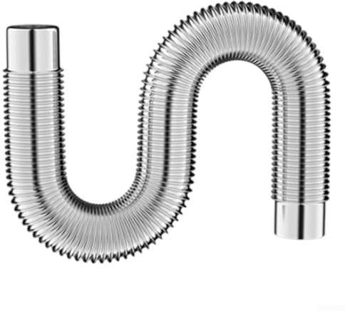Zeroupshop Tubo flessibile per canna fumaria, 6 x 100 cm, per stufe a legna, camino e scaldabagno, tubo di sfiato in acciaio inox