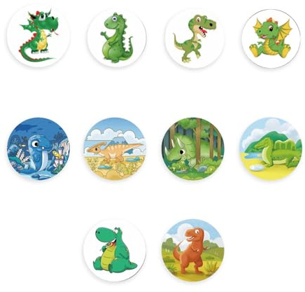 10 PCS Potty Training Stickers, Colour-Changing Toilet Training Stickers with Dinosaur Designs, Interactive Pee Targets for Boys, Reusable Potty Stickers