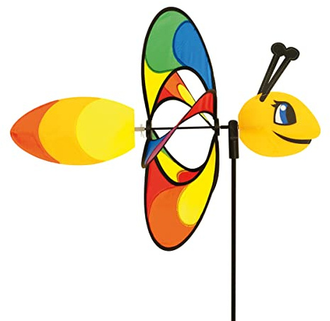 CIM Windspiel - Magic Butterfly - UV-beständig und wetterfest - Windrad: Ø38cm, Motiv: 46x18cm, Gesamthöhe: 103cm - inkl. Fiberglasstab und Bodendübel