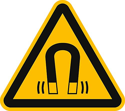 Aufkleber Warnschild Warnung vor magnetischem Feld 10cm sl Folie