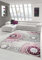 Designer Teppich Moderner Teppich Wohnzimmer Teppich Klassisch Gemustert Kreis Ornamente in Pink Lila Grau Creme Größe 80 x 300 cm