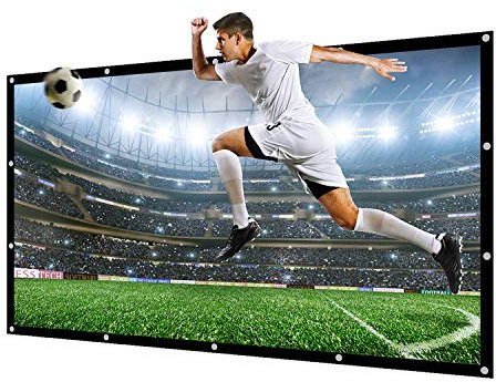 NIERBO Projector Screen Large 250 Inches 16:9 Wall Mounted Canvas HD Projection Screen Folded for Outside Home Theater 1.6 Gain Not Include Mount