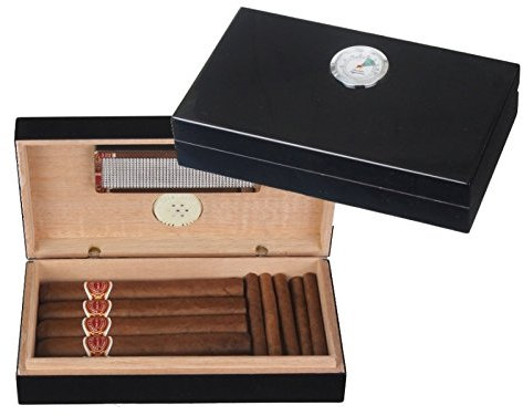 Mini Humidor Pianolack schwarz