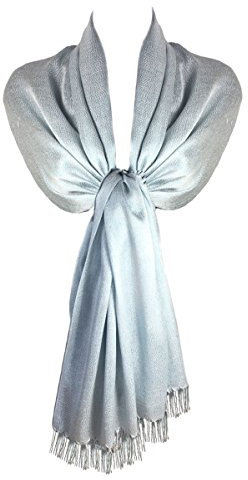 TOSKATOK Damen Damen Stilvolle Glitter Sparkle Abend Schal Pashmina Wrap Stola mit Quaste Finishing