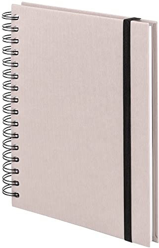 Rössler Papier 1875452581 - S.O.H.O. Wire-O Notizbuch mit Gummizug, DIN A5, 21,8 x 15,5 x 2 cm, 80 Blatt, Powder, 1 Stück