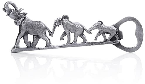 Décapsuleur de bouteille de bière en alliage de zinc avec éléphant humoristique et personnalisable Cadeau pour amateur de bière Antique Nickel