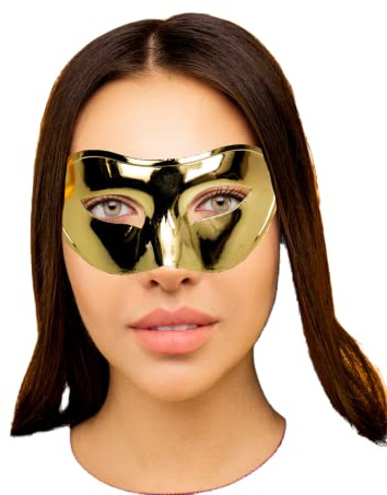 SHATCHI Venetian Masquerade Lace Mask Carnival Eye Masks Halloween Ball Party Prom Carnival For Man Ladies Fancy Dress, Gold, One Size