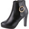 FRAUIT Stivali Donna Invernali Tacco Alto E Plateau Scarpe Ragazza Eleganti Con Tacco Largo Da Cerimonia Stivaletti Pelle Platform Polacchine Boots Zeppa Stivaletto Autunno Inverno