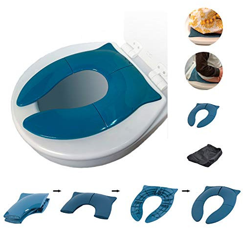 Three Little Tots Toilettensitz für Kleinkinder, zusammenklappbar, Blau