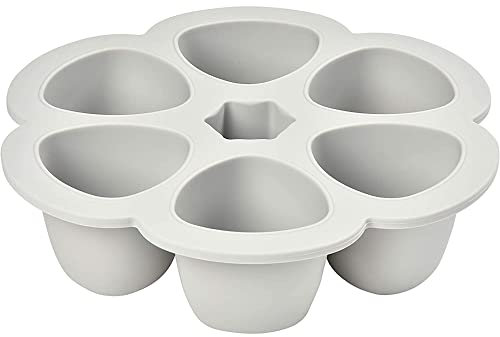 BÉABA, Multiportions Silicone de qualité premium, Résistance thermique extrême, Four et micro-onde, 6 alvéoles indépendantes, Couvercle hermétique, Fabriqué en Italie, 6x150 ml, Gris