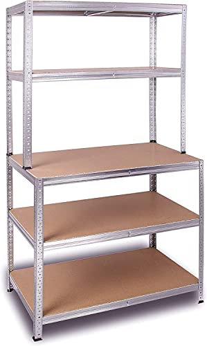 Arbeitstisch/Packstation mit Aufbau BxTxH 1000x600x1800 mm, Tragkraft pro Boden 265 kg, glanzverzinkt