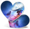 2 x Heart Stickers 7.5 cm - Radio Telescope Space Aliens NASA Laptop Tablet Luggage Scrapbook #8216