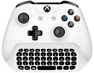 Mini tastiera da gioco per Xbox One Chatpad, senza fili, con jack audio/cuffie per Xbox One Elite e Slim Game Controller Gamepad, ricevitore 2,4 GHz incluso (bianco)