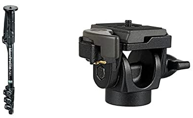 Manfrotto MM290C4 Monopiede in Carbonio con 4 Sezioni, Nero & 234Rc Testa Rapida In Alluminio Per Monopiede, Nero