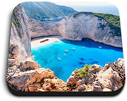 1 x Square MDF Fridge Magnet - Zante Greece Greek Travel 2308