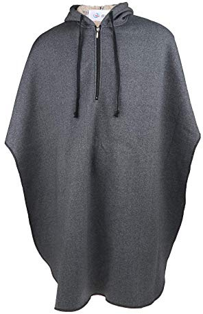 Tubayia Damen Herren Winddicht Rollstuhl Poncho Winter Warm Abdeckung für Rollstuhlfahrer (Meliert Grau Weibliche)