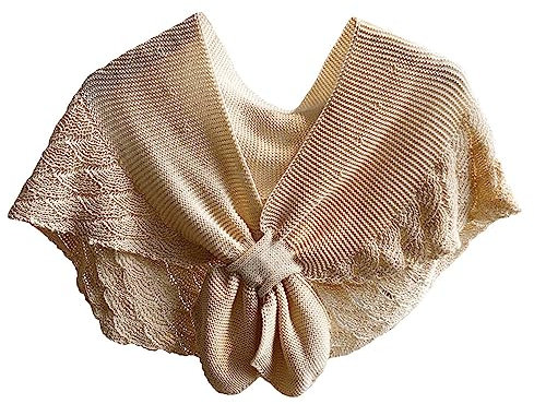 G-LIKE Damen Umschlagtuch Schultertuch Halstuch – Frühling Sommer Herbst Nackenschutz Schal Umhang Cape Gestrickt Ausgehöhlt Prominenz Stil Häkelarbeit Dekorativ für Frauen Mädchen (Beige)