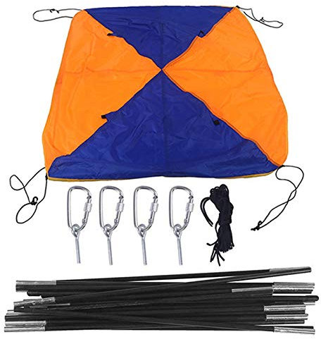 Boots-Sonnenschutz 4 Personen Faltbare Baldachin Für Schlauchboot Wasserdicht Schlauchboot Dach Bootszelt Mit D-förmigen Schnallen, Windseil, Zeltstange Und Aufbewahrungstasche, 351x145x48cm