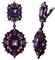 EVER FAITH Ohrclips Art Deco Vintage-Stil Party Gatsby Baumeln Chandelier Clips on Ohrringe für Damen Klar Silber-Ton (Dunkel Lila)