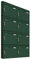 AL Briefkastensysteme Basic 8er Briefkasten RAL 6005 Moos Grün 8 Fach DIN A4 wetterfest Briefkastenanlage mit Posthaltebügel und 2 Namensschildern