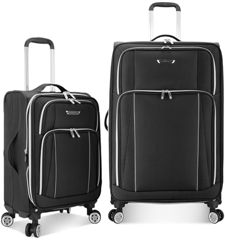 Traveler's Choice Lares Koffer, weich, erweiterbar, Schwarz, 3 Piece Luggage Set