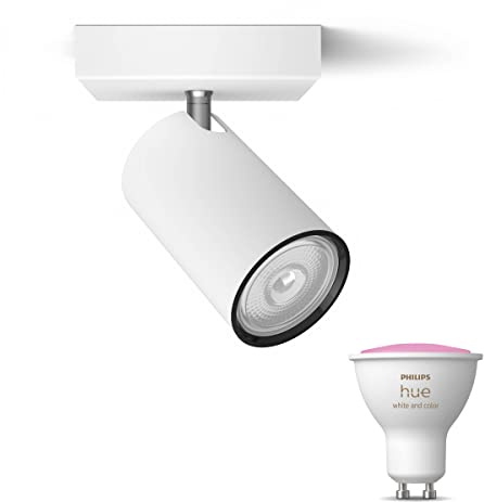 Philips Hue Kosipo Aufbaustrahler (Weiß) - Weißes und Farbiges Licht - Wandleuchte oder Deckenstrahler 1 Flammig - GU10 - Hue White and Color Ambiance