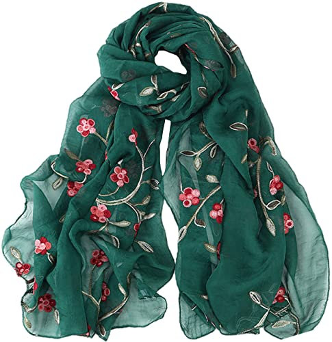 MAIRY Womens Scarfs Lightweight Scarves Ladies Soft Shawls and Wraps Oversized Blackish Green Scarf Gifts for Girls Evening Party GB1706005