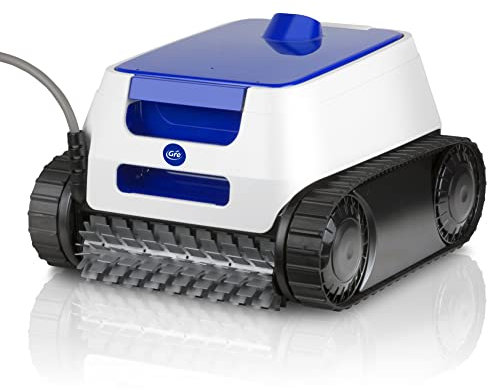 Gre ER230 Robot limpiafondos eléctrico para Piscinas enterradas de hasta 9 x 4 m, Limpia Fondo, Paredes y línea de Agua en 2h, Blanco, Azul y Negro