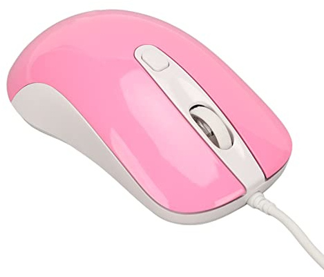 Asixxsix PC Gaming Mouse, RGB Backlit USB Mouse 3500 DPI Adjustable Ergonomic and Lightweight Wired Computer Mouse with High Precision Sensor for PC Mac Laptop Gamers, Plug and Play (Pink)