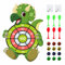 Dartscheibe für Kinder - 27 inches, Dinosaurier Spielzeug Thema Dart Board mit 12 Bällen Brettspiele Toy, Oppelseitige Safe Game Geschenk Outdoor Indoor Spiel Wahl,69cm