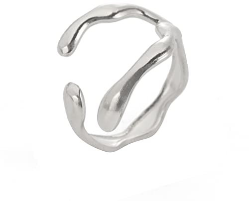 kkjoy Blattring Edelstahl Natur Pflanze Serie Ring Verstellbare Offene Fingerringe Ast Ring Blätter Wrap Fingerring Schmuck für Frauen Mädchen