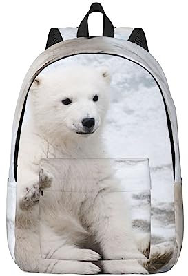 AABSTBFM Sac à dos de voyage pour ordinateur portable bébé ours polaire pour femme et homme, sac à dos de sport, sac d'école pour enfants, filles et garçons, Baby Polar Bear, S