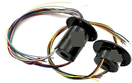 Mini-Loch, 10 mm, hohler Schleifring, 6/8/12 Kanäle, 2 A, leitfähiger elektrischer Schleifring, Drehgelenk-Anschluss, 240 V AC/DC (Color : 6 Channels (Wires))