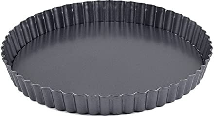 QUNINE Quiche-Pfanne, Tortenform, Kuchenform mit abnehmbarem, losem Boden, runder Kuchen, Backform, Backform, Backgeschirr, Küchenutensilien (Größe: 26,5 cm) (10 cm)
