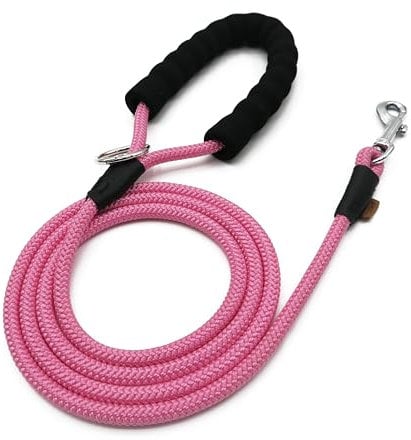Aiminto Dog Leash, Braided Rope Traction – Walking Training Lead for Small Dogs ((1/3) - 6FT, Pink)