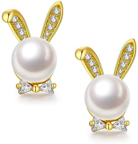 Ohrringe Ostern Kaninchen Schmuck Hase Ohrstecker Perle Hasen Ohrringe Silber 925 Mädchen Ohrstecker Gold