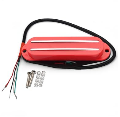 ROZILO Pink Alnico 5 Hot Rail Humbucker Single-Coil-Size Pickup 9-10K Humbucker für ST Single Size Pickup E-Gitarre