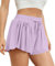 VIGVAN Shorts Damen Sommer Sport Shorts Kurze Hose 2 in 1 Flowy Running Shorts Yoga Biker Shorts Schnelltrocknende Gym Fitness Shorts Sportrock Damen (Lila, L-1)