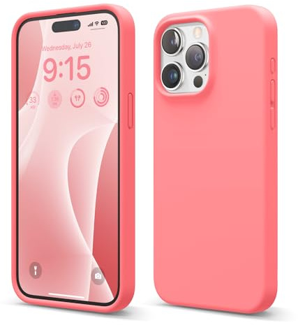 elago Flüssig Silikon Case Kompatibel mit iPhone 15 Pro Max Hülle, Premium Silikon Handyhülle, Ganzkörper Schutzhülle [4 Lagige Stoßfeste Struktur], Kratzfestes Weiches Mikrofaserfutter (Rosa)