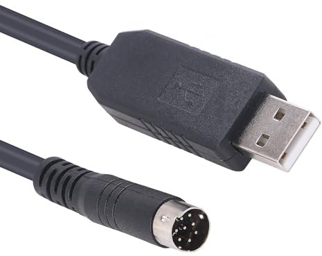 Mendouconert Câble de communication série USB pour Yamaha Music Sequencer, USB vers Mini Din 8 Broches MD8 Mâle RS232 Adaptateur