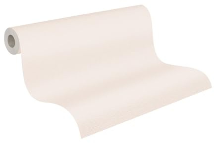 A.S. Création Vliestapete 10,05 m x 0,53 m - Leinenstruktur Weiß - Uni Tapete mit Textiloptik Made in Germany - 395472