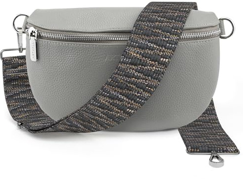 Artvall - Umhängetasche Echtleder Tasche Handtasche Leder Bauchtasche Klein mit Schultergurt Design Taschenband abnehmbar verstellbares Riemen Crossbody Bag Echt Ledertasche Damen mit Reißverschluss
