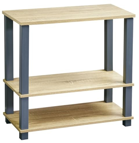 Kesper | Regal, Material: MDF, Maße: B 60 x T 29 x H 58,5 cm, Farbe: Somona Eiche Dekor, Grau | 18451