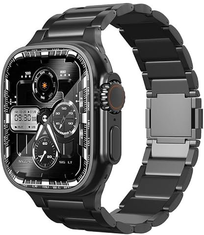 synsing Correa Magnética de titanio Ultra 2 compatible con Apple Watch Ultra 49mm 45mm 44mm 42mm 41mm 40mm 38mm, Correa de Metal Titanium iWatch - Color de Titanio a Juego,Negro38