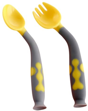 Hohopeti Baby-löffel- -set 4-teiliges Kleinkind-besteck-set Biegbare Löffel Und Gabeln Für Babys