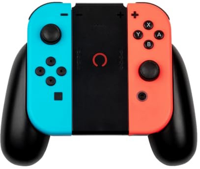 Konix Empuñaduras Play and Charge para mandos Joy-Con Nintendo Switch - Carga en menos de 4 h - 4 niveles de indicadores LED - Negro